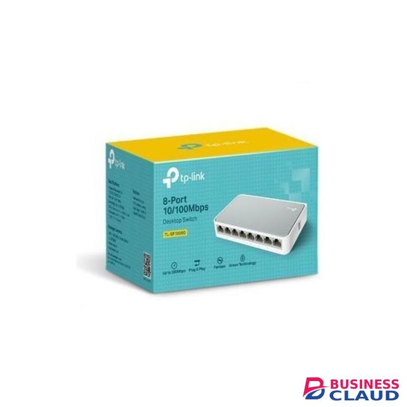 White 8 Port 10/100Mbps Desktop Ethernet Switc