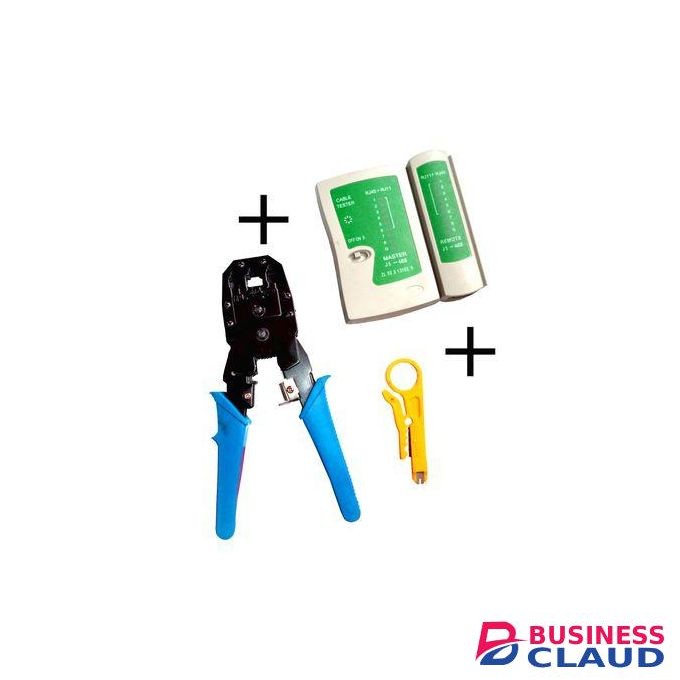 Knipex Tools Professional RJ45 RJ11 RJ12 LAN Network Crimping Tool, UTP LAN Cable Tester and Portable Cable Wire Stripper
