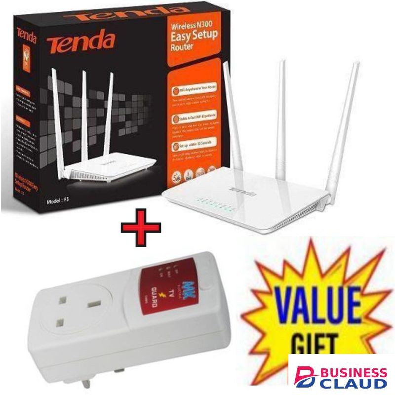 tenda F3 N300 300Mbps Wireless WiFi +TV Guard