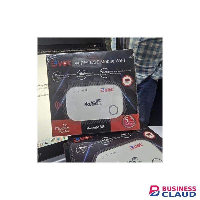 BVOT 4G/5G M88 Portable Mobile Wifi Hotspot â€“ Universal Mifi with Advanced Connectivity for Airtel, Safaricom, and Telkom