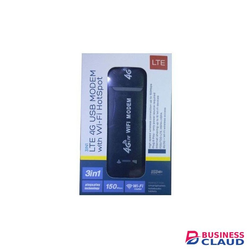 3 In 1 LTE 4G USB Modem With WI-FI Hotspot, 150mbps