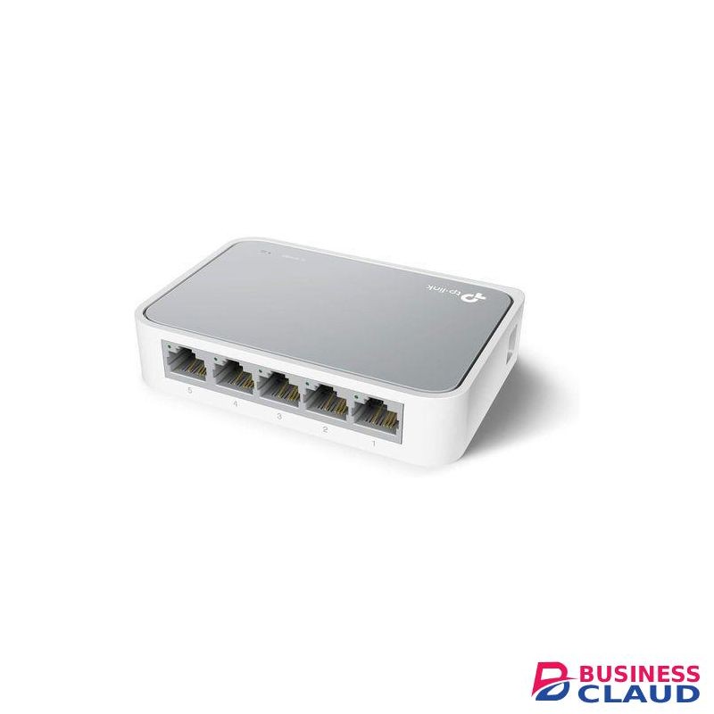 TP Link 5 Port 10/100 Mbps Fast Ethernet Switch, Desktop Ethernet Splitter, Ethernet Hub, Plug & Play, Fanless Quiet, Desktop Design, Green Technology, Unmanaged (TL-SF1005D),White
