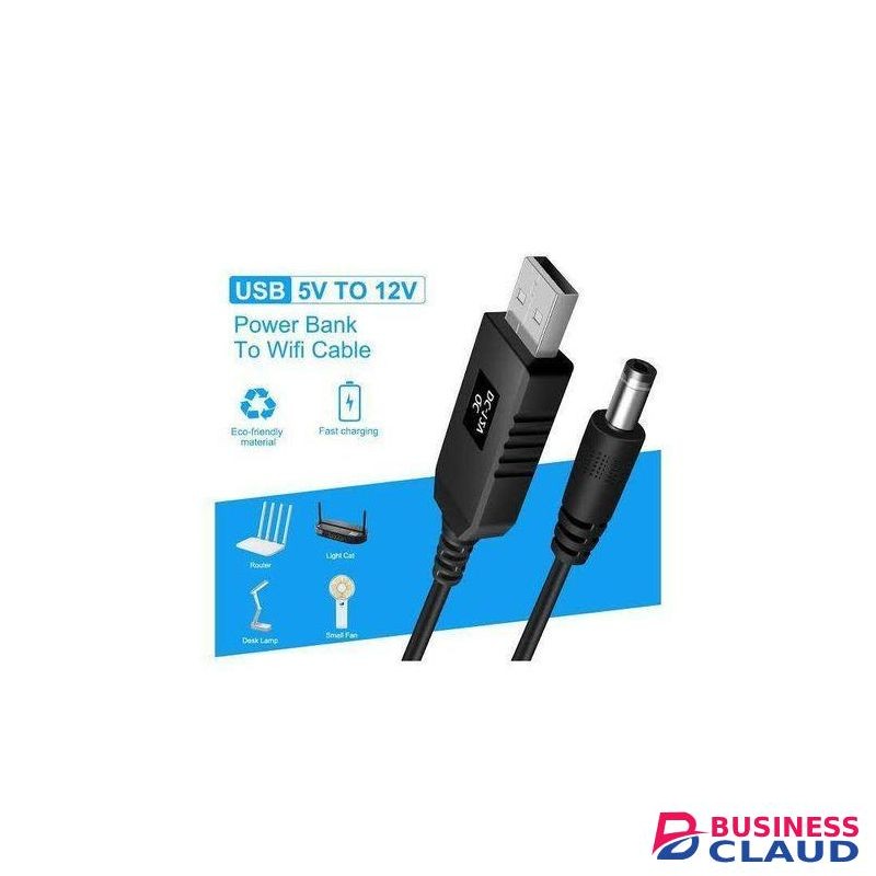 Usb Power Power USB To DC Cable WiFi To Router Powerbank Cord Cable DC 5V To 12V USB Cable Converter Wifi Router (12V)