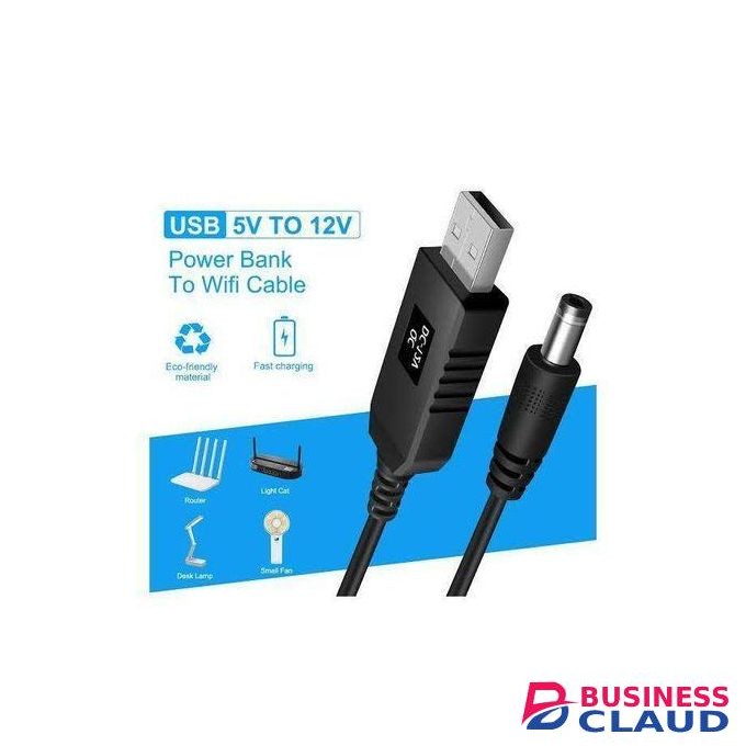 Usb Power Power USB To DC Cable WiFi To Router Powerbank Cord Cable DC 5V To 12V USB Cable Converter Wifi Router (12V)