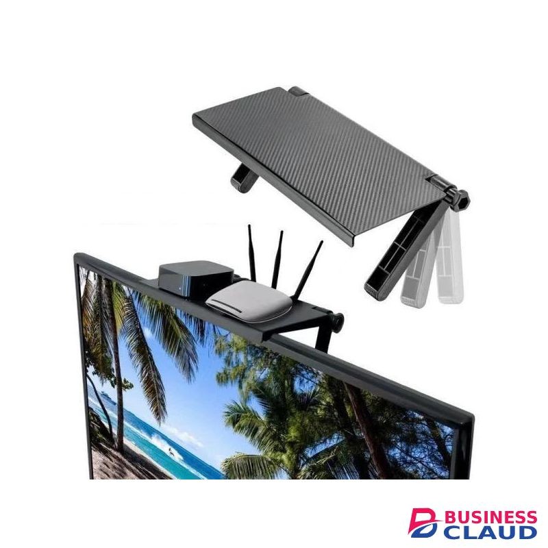 TV/PC Top Shelf Mount / Adjustable Monitor Top Shelves Wide Platform Screen Storage Bracket /TV Mounted Shelf for Routers ,Cable Boxes, Games Consoles, DVD Player and Remote