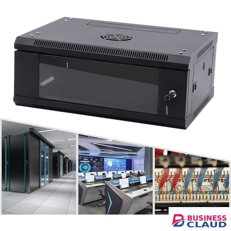 New Network Cabinet, 4U Wall Mount Rack Server Cabinet with 2 Keys, Black Computer Racks & Cabinets for Routers, Optical Modems, Switches Load 60kg