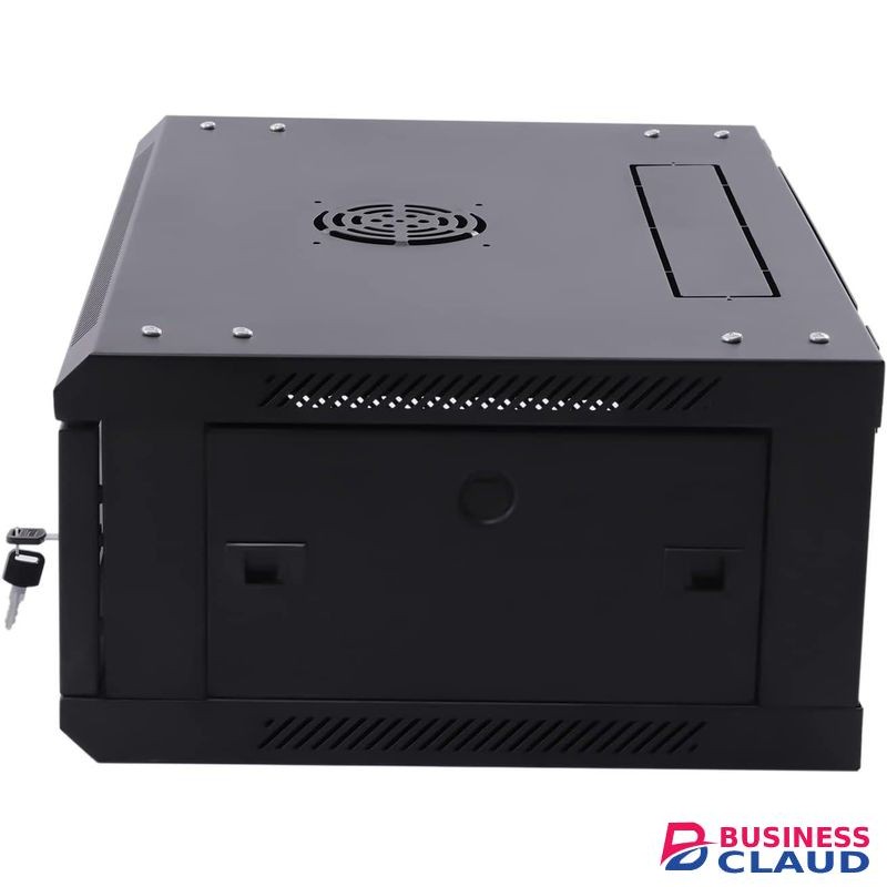New Network Cabinet, 4U Wall Mount Rack Server Cabinet with 2 Keys, Black Computer Racks & Cabinets for Routers, Optical Modems, Switches Load 60kg