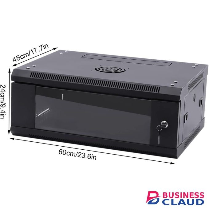 Network Cabinet, 4U Wall Mount Rack Server Cabinet with 2 Keys, Black Computer Racks & Cabinets for Routers, Optical Modems, Switches Load 60kg/132.28lbs