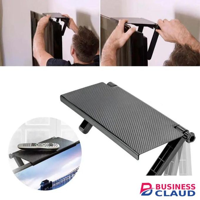 Screen Top Shelf, Adjustable Screen Shelf, TV Top Shelf, Monitor Storage Shelf for Speakers, Media Boxes, Routers, Remote Control, Game Console
