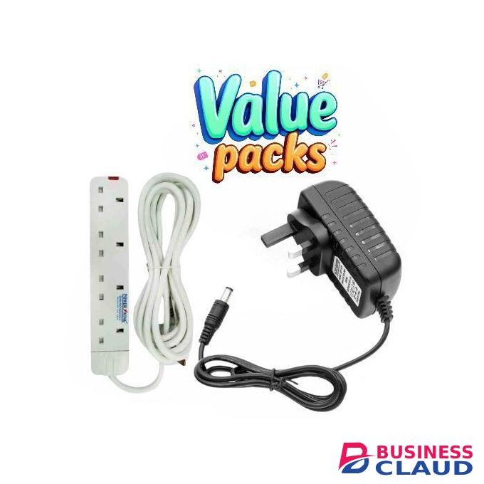 Power King SWEET HOME 4WAY POWER EXTENSION WITH LONG CABLE//PLUS FREE switching adapter 12V-2A 100-240V 50/60HzPower Adapter Charger For CCTV Cameras, Routers,dvs & decoders