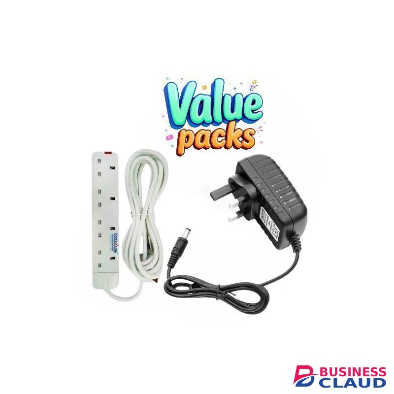 Power King SWEET HOME 4WAY POWER EXTENSION WITH LONG CABLE//PLUS FREE switching adapter 12V-2A 100-240V 50/60HzPower Adapter Charger For CCTV Cameras, Routers,dvs & decoders