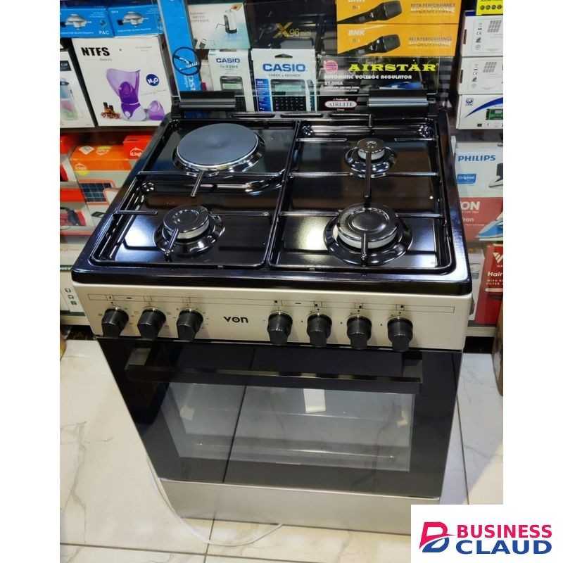 VON 60 x 55, 3 Gas+1 Rapid Plate Standing Gas Cooker with Electric Oven