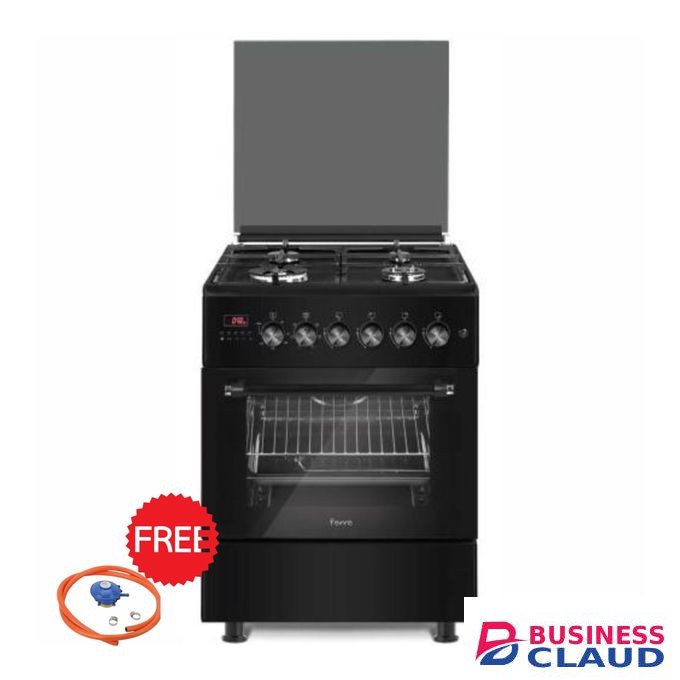Roch 60X60CM Cooker 3Gas +1 Electric Htplate with Electric Oven Jet Valve Burner Stainless Steel hob Glass Top Cover 1yr Warranty