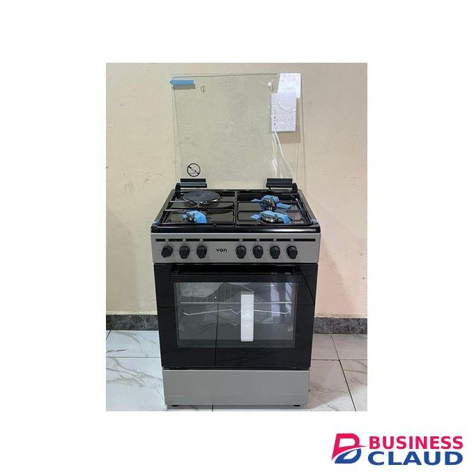 VON 60x55, 3 Gas Pool Jet Burners + 1 RAPID Hot Plate, Rotisserie, Electric Oven Free Standing Cooker