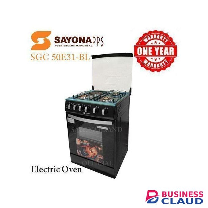 Sayona Free Standing Electric Gas Cooker, 50*55 Size With Electric Oven 3 Gas Burners And 1 Electric Plate Standing Gas Cookers