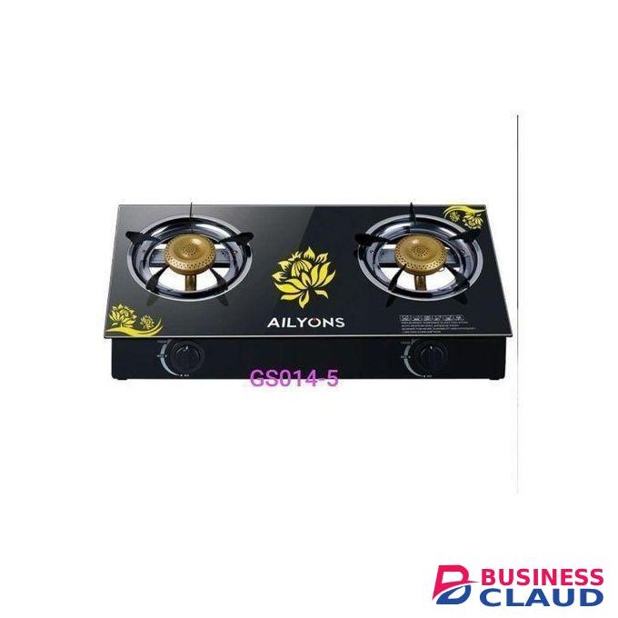 AILYONS Alyons Glass Table Top 2 Burner Gas Stove Double Burner Gas Cooker