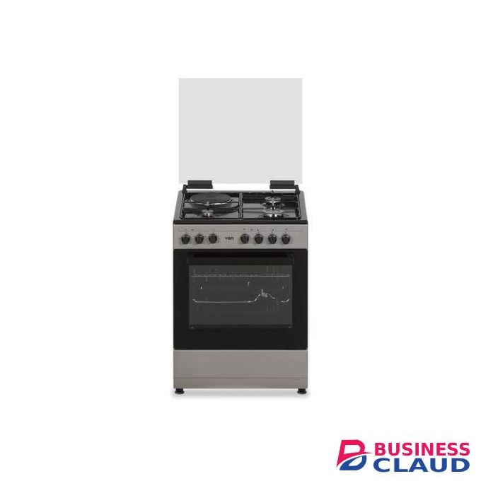 VON 60x55, 3 Gas Pool Jet Burners + 1 RAPID Hot Plate, Rotisserie, Electric Oven Free Standing Cooker WITH Free Pipe AND Regulator