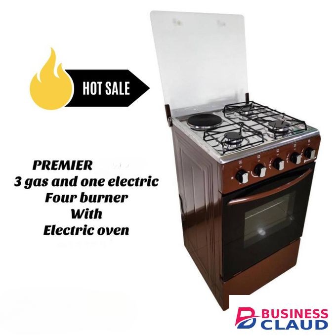 Premier Free Standing 3 Gas Burner 1 Electric Cooker With Electric Oven