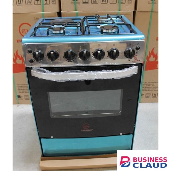 Eurochef Cooker - 60 X 60, 3 Gas + 1 Hot Plate, Rotisserie & Electric Oven