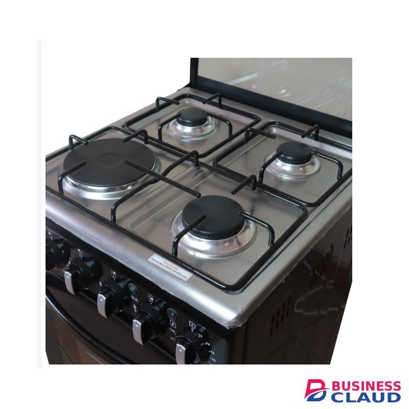 VOLSMART Burners Free Standing Gas Cooker Cooking Range With 60L Oven 3 Gas + 1 Electric VGS-581 Black