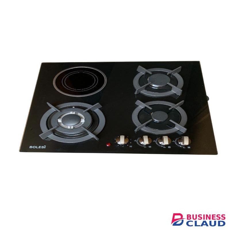 Bolesi Hob 3 gas burner 1 Vitro ceramic Built in cooker ,Glass ,60*60cm