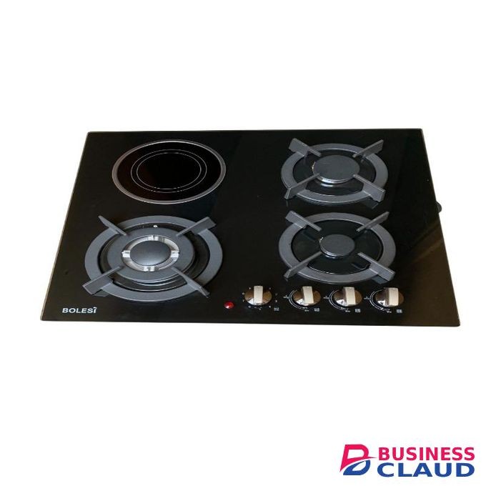 Bolesi Hob 3 gas burner 1 Vitro ceramic Built in cooker ,Glass ,60*60cm