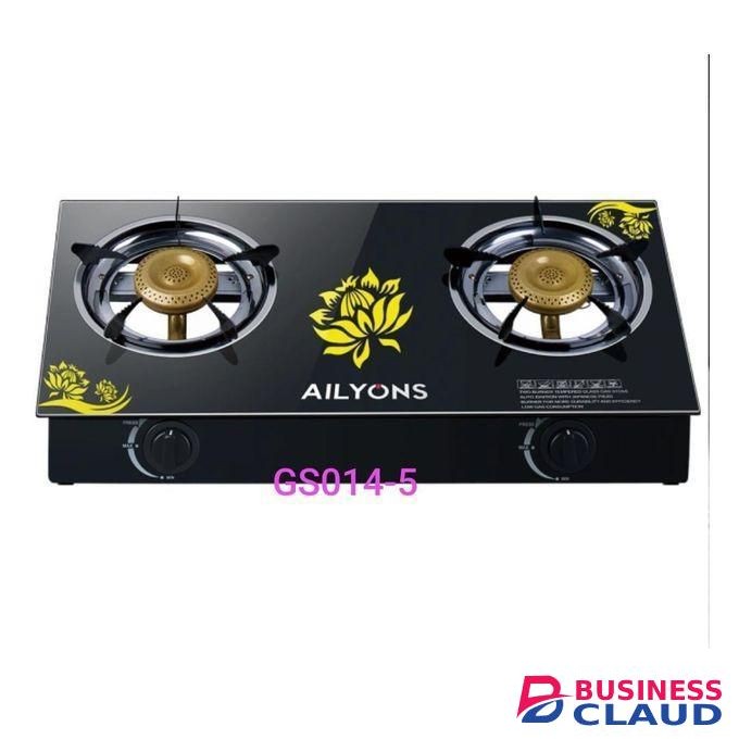 AILYONS Alyons Glass Table Top 2 Burner Gas Stove Double Burner Gas Cooker Saving Gas cooke