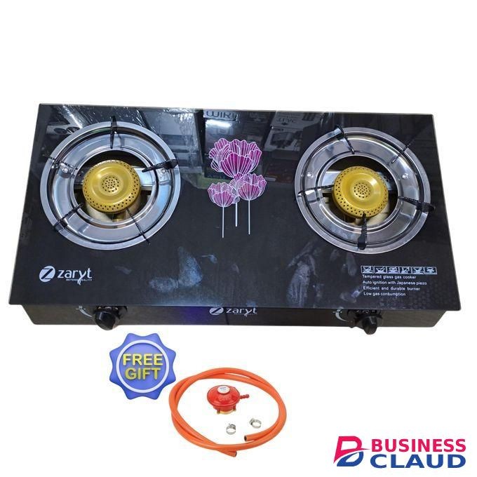 Zaryt 2 Glass Top Burner Automatic Ignition Table Top Glass.