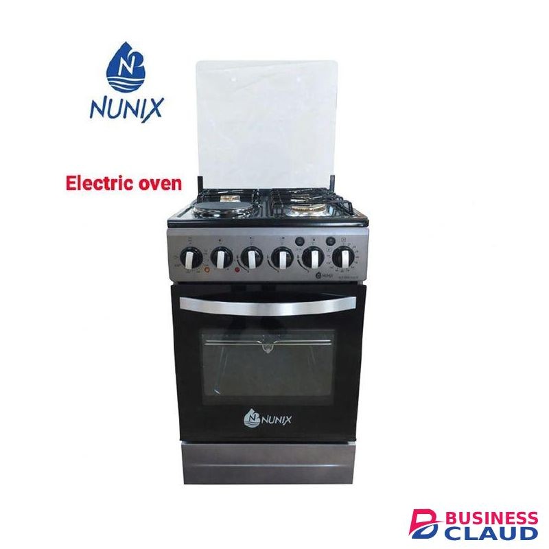 Nunix 3 Gas + 1 Electric Hotplate Free Standing Gas Cooker,Electric Oven