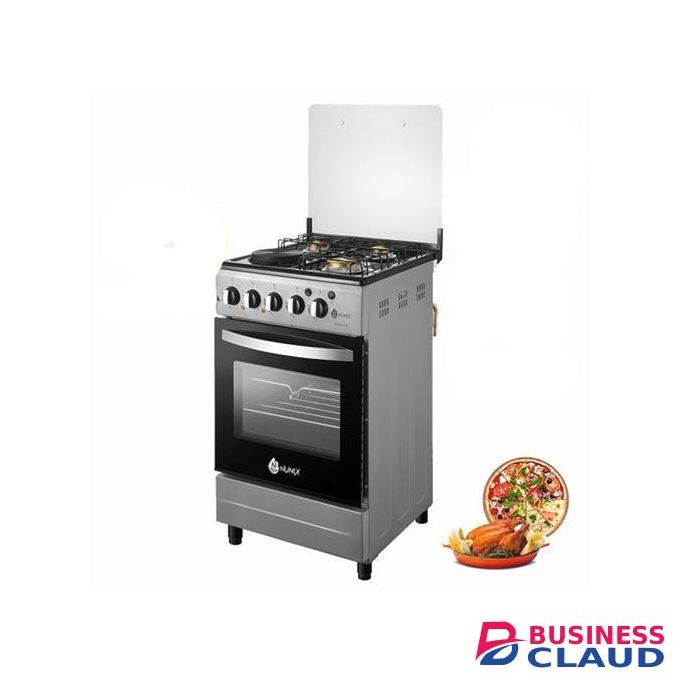 Nunix Cooker 3 Gas Burners,Hot Plate, Electric 60L Oven