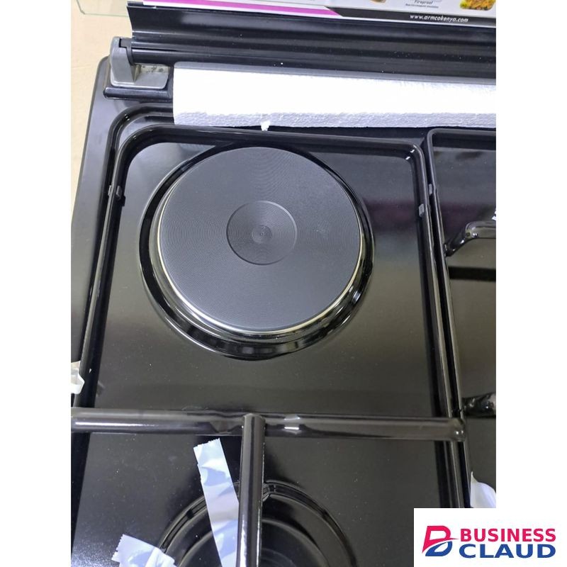 Armco Standing Cooker 3Gas + 1Electric Hotplate , Electric Oven Automatic Ignition Glass Top Cover Silver Body 1Yr Warranty