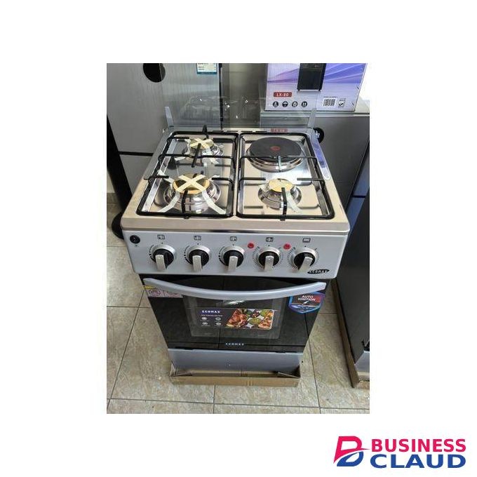 Ecomax 50x55 3 Gas burners + 1 electric hot plate and Electric Standing Cooker with Electric Oven