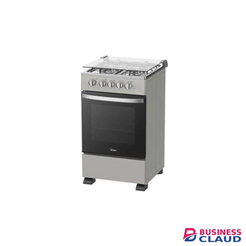 Midea 50*60 4 Gas + Gas oven with only bottom flame - Silver