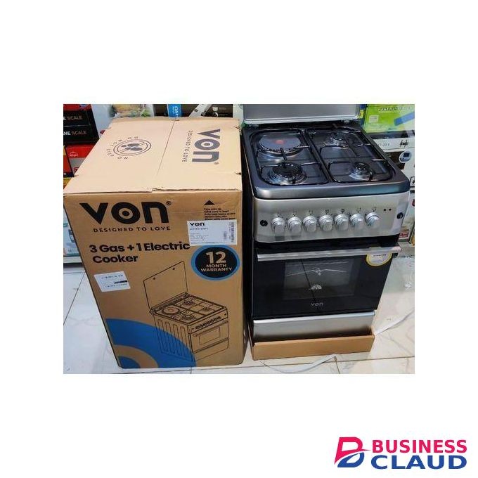 VON 50 x 60, 3 Gas Pool Jet Burners + 1 Electric Free Standing Gas Cooker + Electric Oven