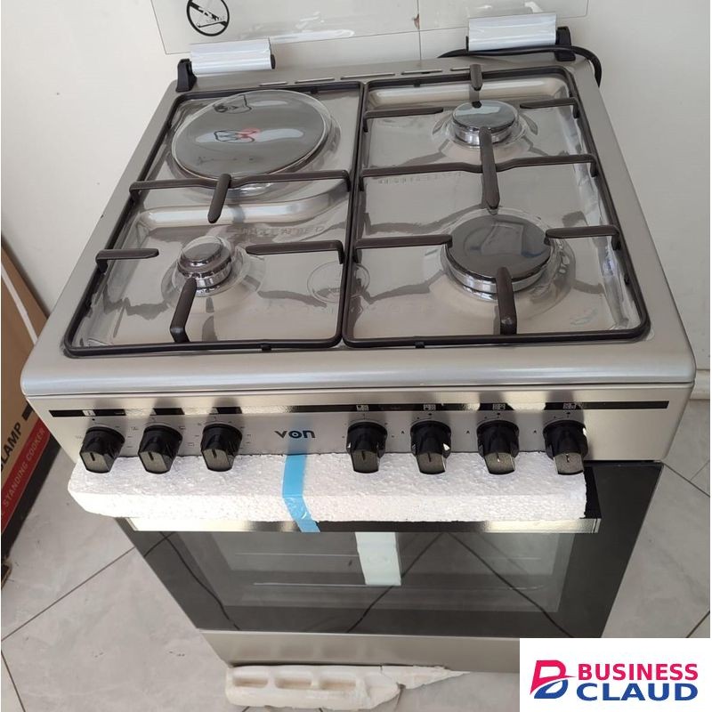 VON 60 x 55, 3 Gas Jet Burners + 1 RAPID Hot Plate, AutoIgnition, Electric Oven, Rotisserie Standing Cooker