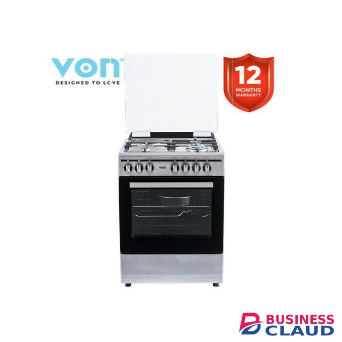 VON 60 x 55, 3 Gas Jet Burners + 1 RAPID Hot Plate, AutoIgnition, Electric Oven, Rotisserie Standing Cooker
