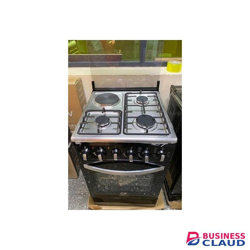 Sarah 50cm by 50cm, 3 Gas Pool Jet Burners + 1 Hot Plate Free Standing Cooker with Electric Oven