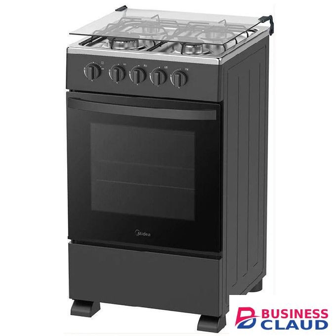 Midea 50*60 4 Gas + Gas oven with only bottom flame - Black