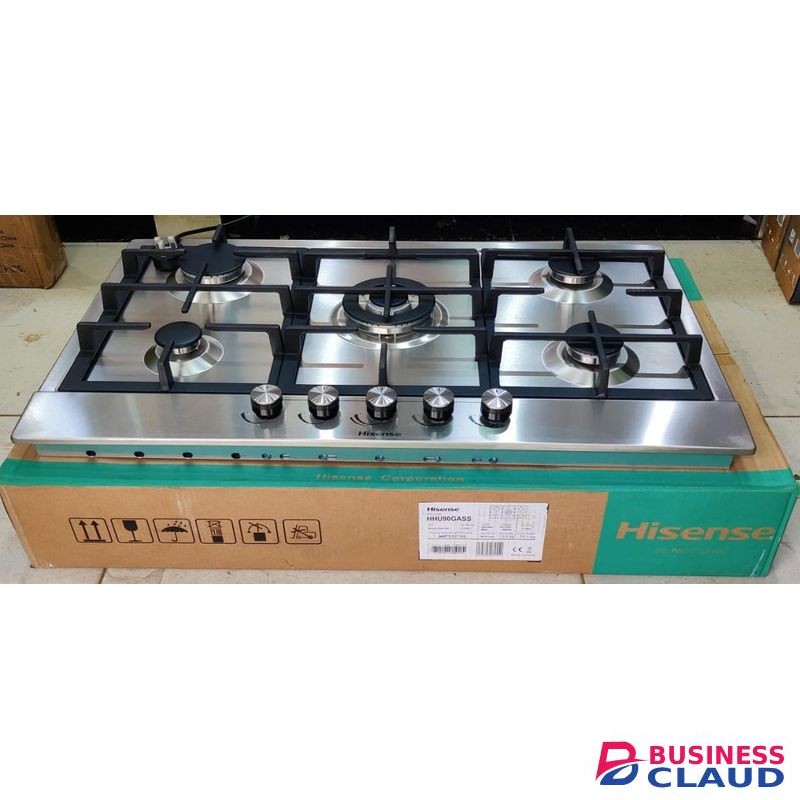 Hisense 90cm Built-In 5 Burner Gas Hob (1 Wok Burner) - HHU90GASS