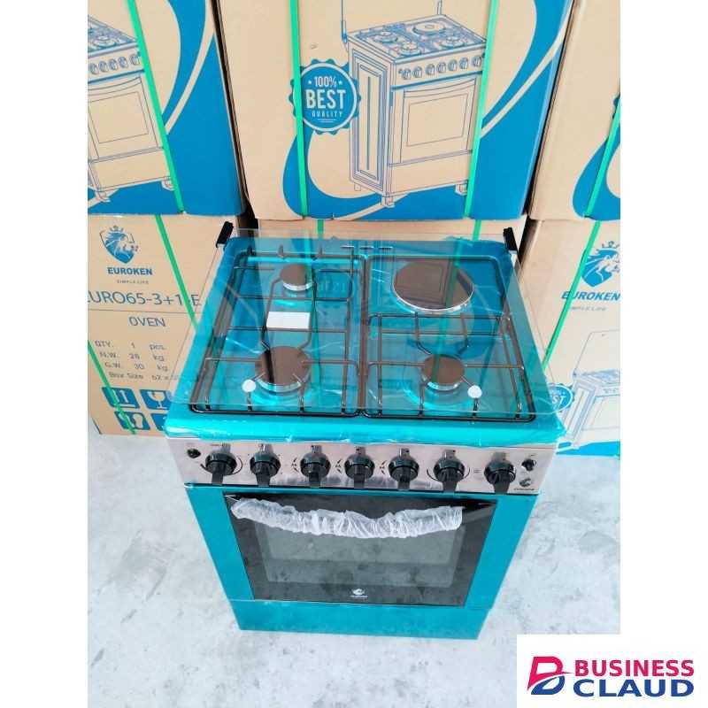 Euroken 65×60 3G+1E Standing Cooker with Double Heater Oven, Timer, Light, Auto Ignition & 1 Year Warranty