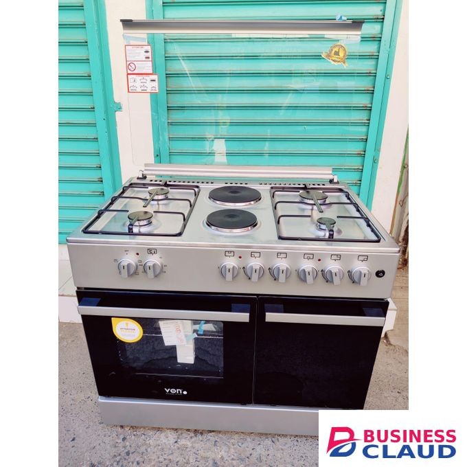 VON 4Gas Burners + 2Electric Hotplates with Electric Oven & Gas Cylinder Compartment
