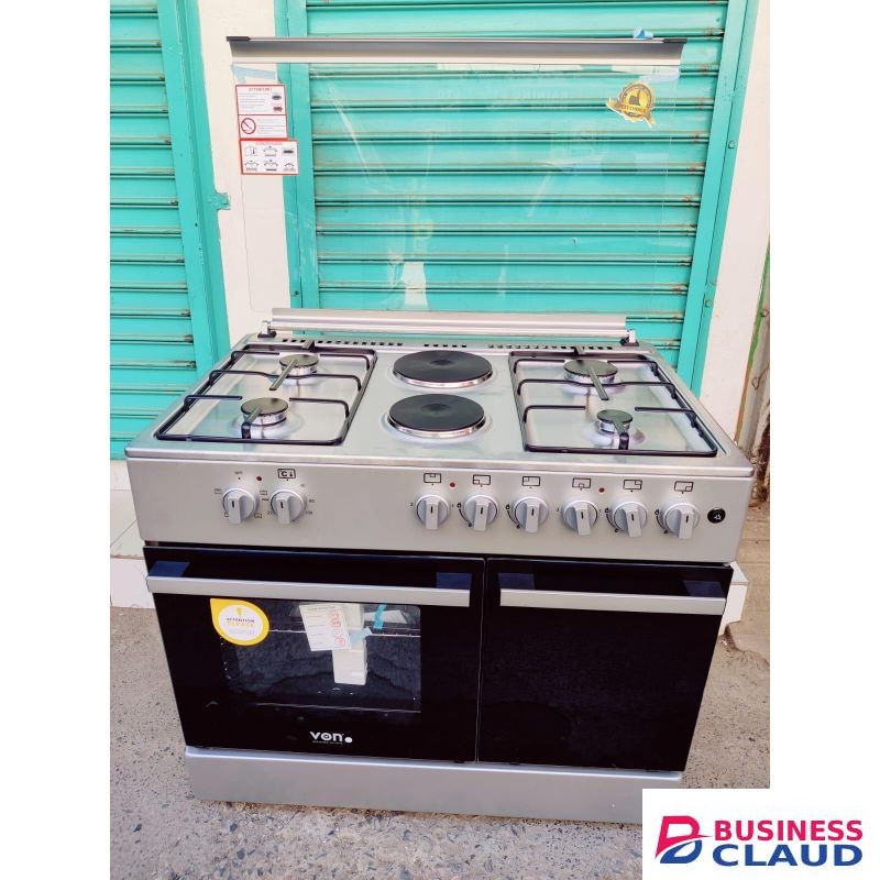 VON 4Gas Burners + 2Electric Hotplates with Electric Oven & Gas Cylinder Compartment