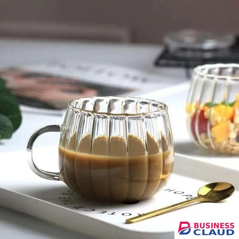 1/2/4pc Heat Resistant With Handle Glass Mug Breakfast Milk Cup Cute Home Coffee Mugs Stripe Coffee Pattern Drinkware