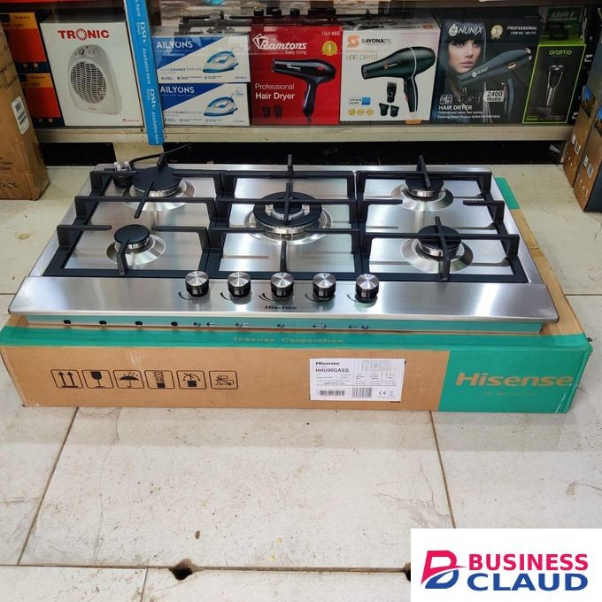 Hisense COMBINATION OF Built-in Hob 5 Burner, 1Wok burner. 90cmX60cm AND Built-in Oven 125l 90cm HEO901SS03