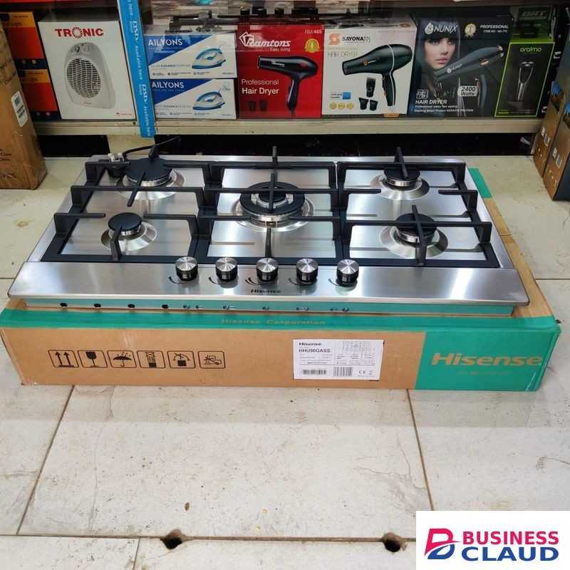 Hisense COMBINATION OF Built-in Hob 5 Burner, 1Wok burner. 90cmX60cm AND Built-in Oven 125l 90cm HEO901SS03