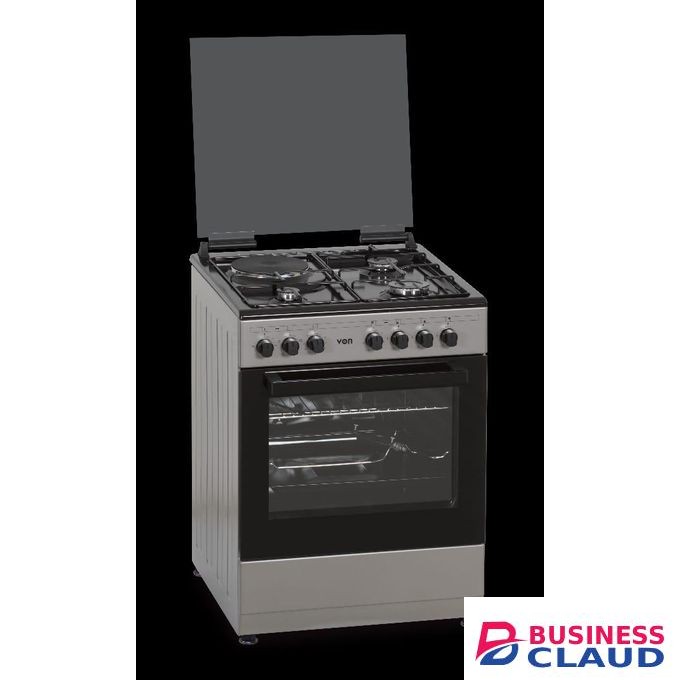 VON Cooker 3 Gas + 1 electric hotplate 60cm by 55cm standing gas cooker with electric oven