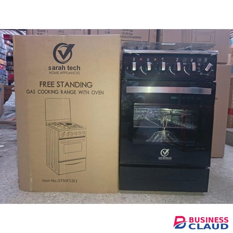 Sara Tech Standing Cooker 3 Gas, 1 Electric Hotplate, With Electric Oven, Auto-ignition Technology