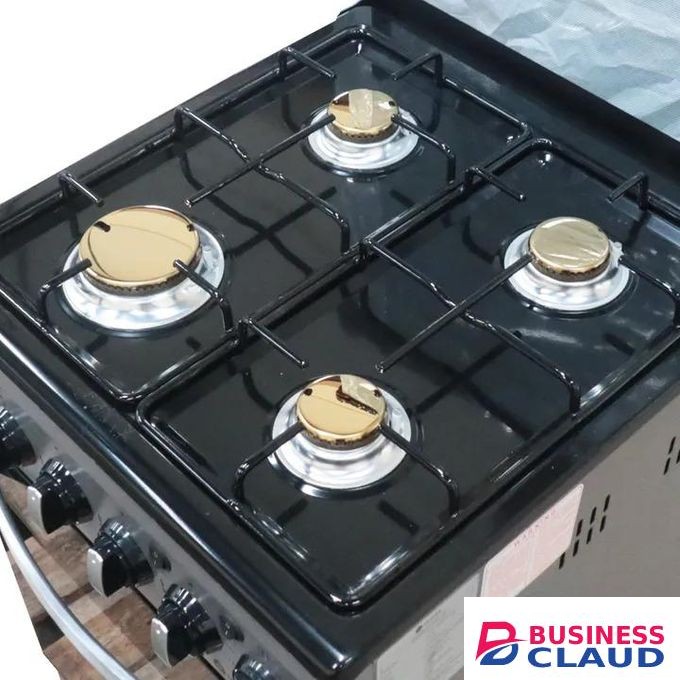 Nunix 50cm*55cm, 4 Gas Jet Burners Standing Gas Cooker + Gas Oven - Silver+Free Gifts