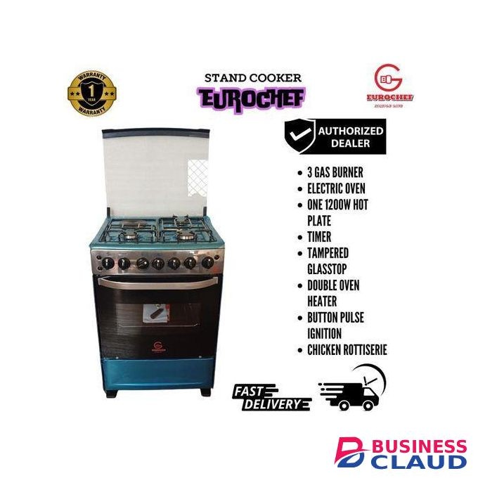 Eurochef Free Standing Full Gas Standing Cooker With Gas Oven