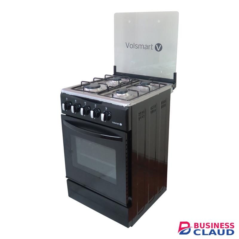 Volsmart 4 Burners Freestanding Gas Cooker Cooking Range with 60L Oven 4 Gas Cooker + Gas Oven VGS-580 Black